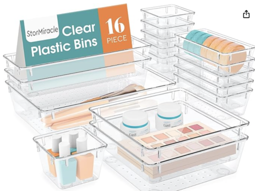 16 piece Drawer Organizer Set, 5 Varied Sizes